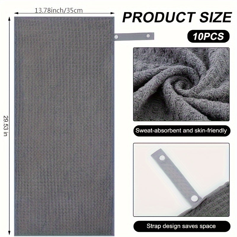 10pcs Microfiber Fitness Towels Quick Dry Yoga Towel with Straps