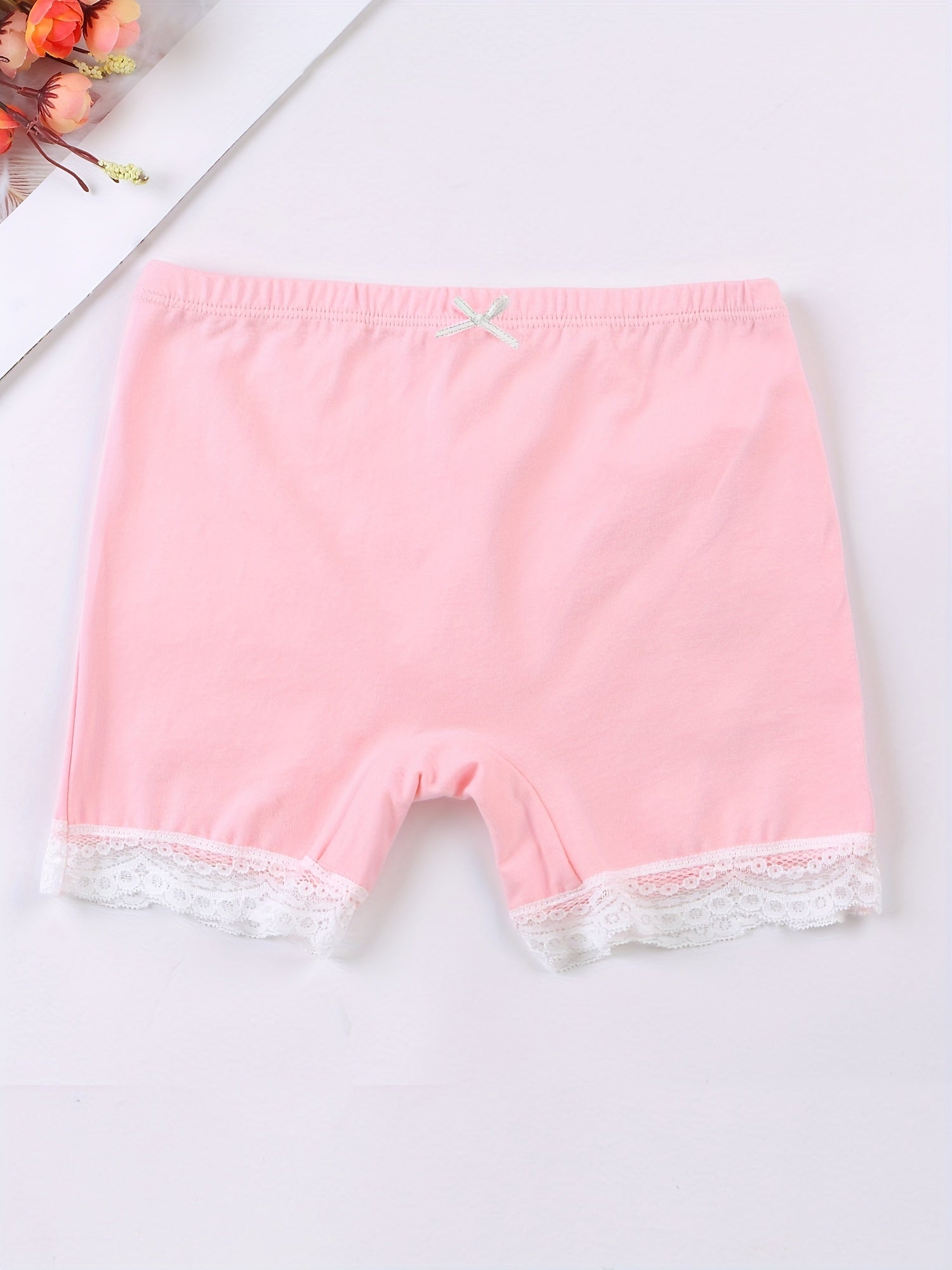 Girls' Safety Shorts with Lace Trims Soft Comfy Dance Shorts
