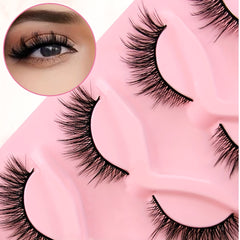 5 Pairs Cat Eye Lashes Fluffy Thick Natural Curling False Eyelashes