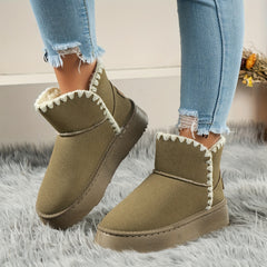 Plush Lined Furry Thermal Thick Sole Heighten Snow Boots