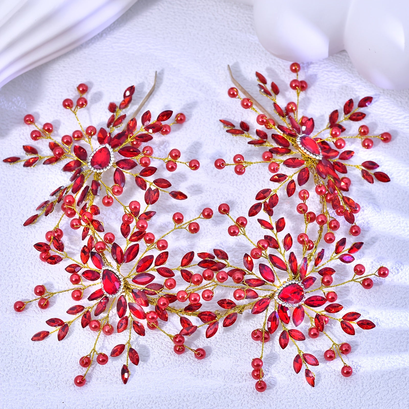 Vintage Flower Rhinestone Headband Bridal Hair Accessory