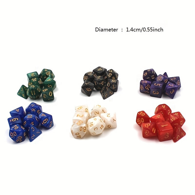 7pcs Digital Dice Set Durable For Table Games Role Playing