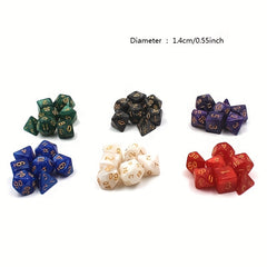 7pcs Digital Dice Set Durable For Table Games Role Playing