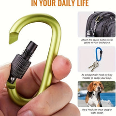4pcs Metal Keychain Buckle Anti Rust Carabiner For Hammock Hiking Camping