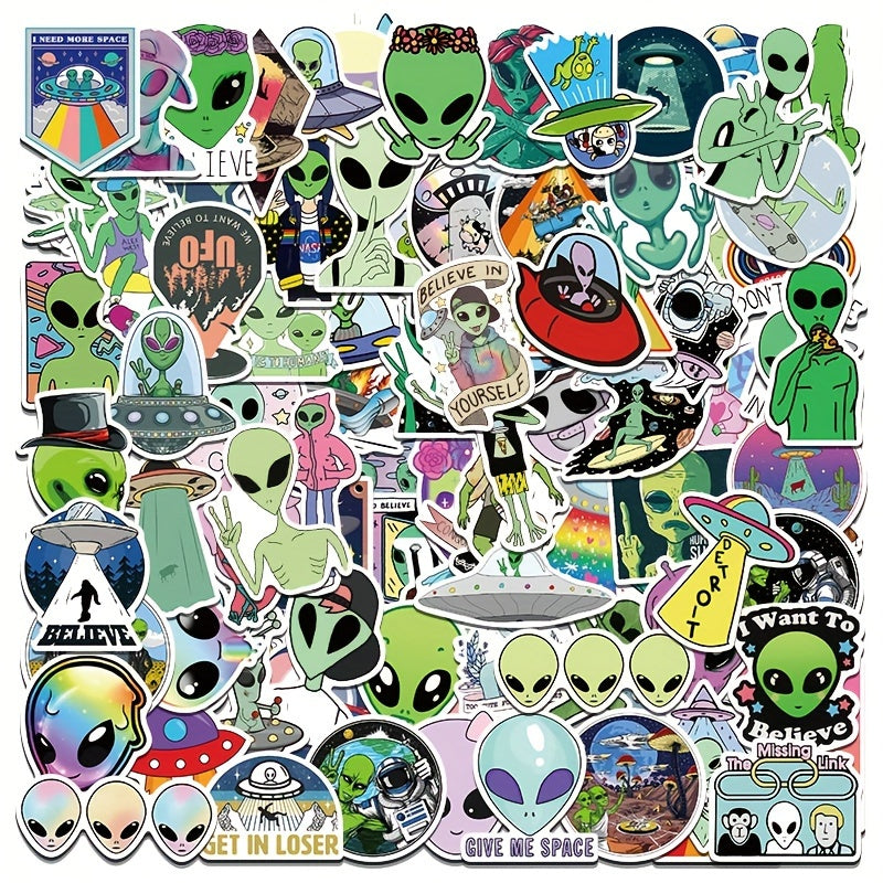100pcs Alien Stickers Vinyl Waterproof Stickers Decals Scrapbook