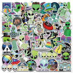 100pcs Alien Stickers Vinyl Waterproof Stickers Decals Scrapbook