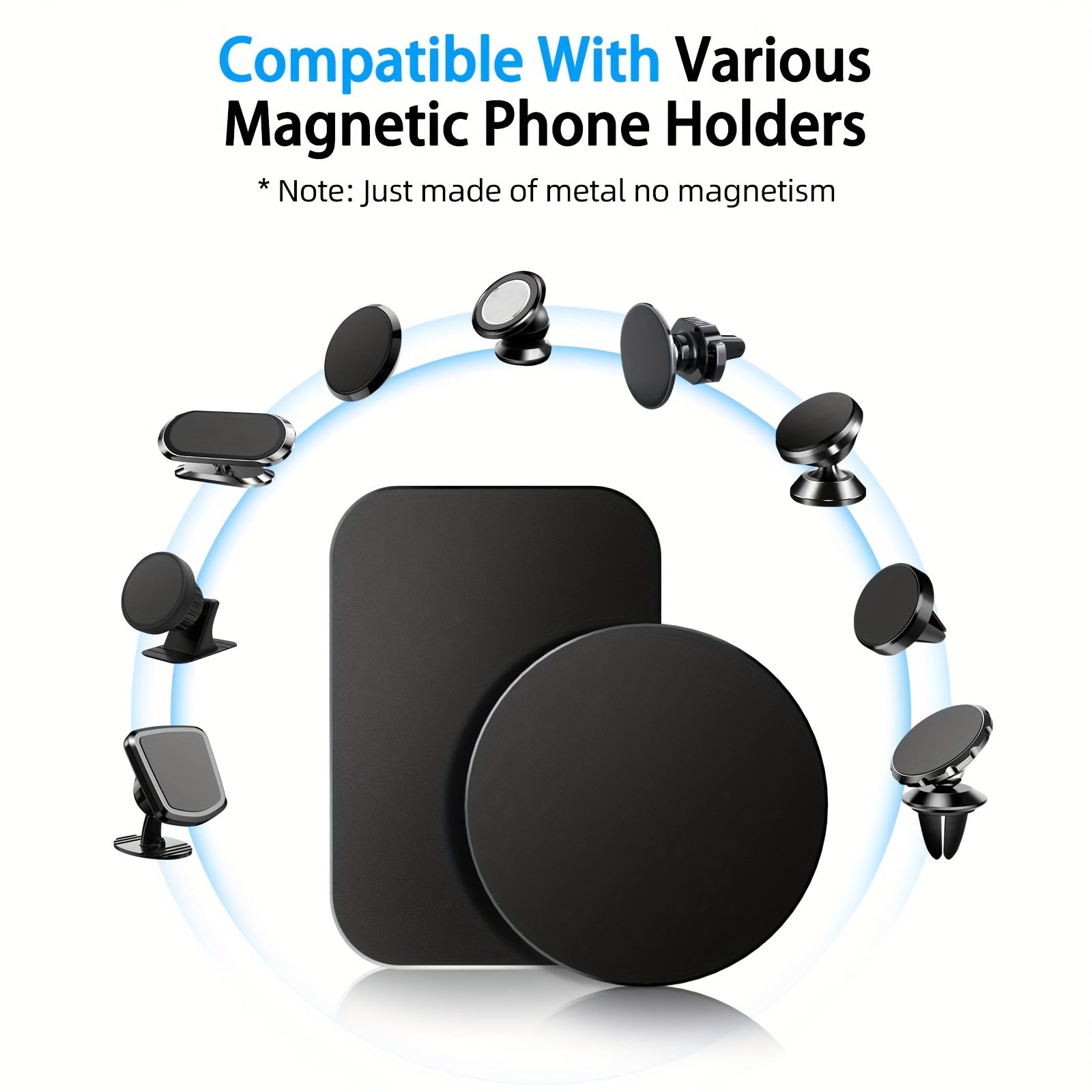 10pcs Metal Plate for Phone Magnet Car Mount Adhesive Sticker