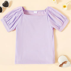 Toddler Girls Cotton Short Sleeve Tee Top