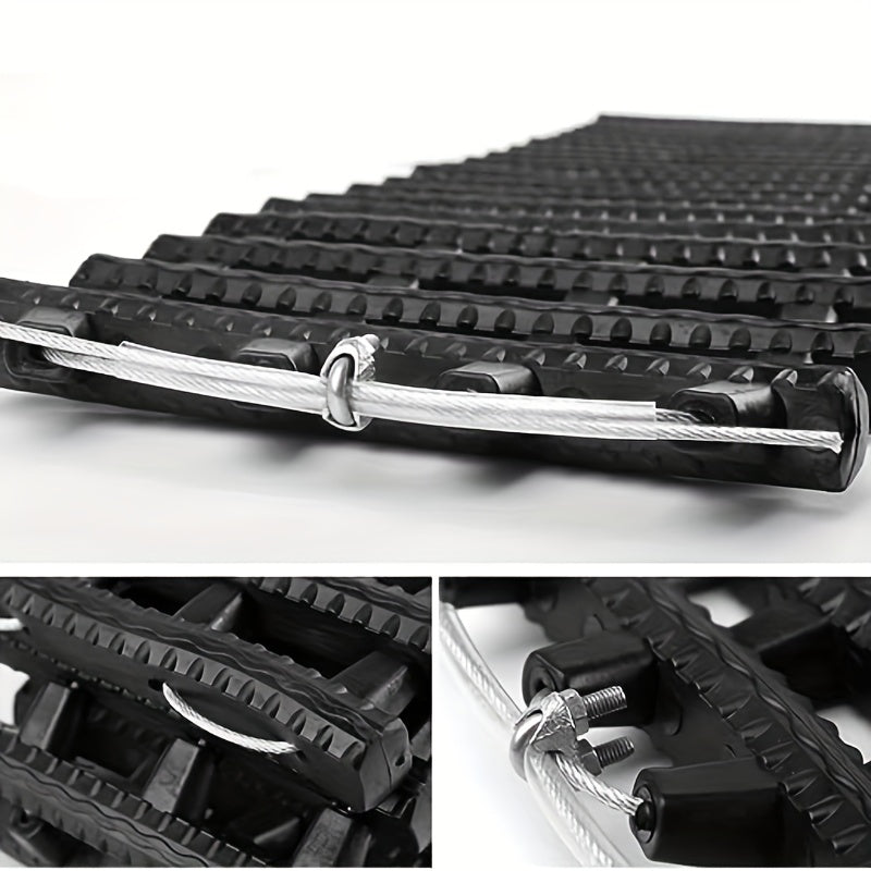 2pcs Car Emergency Traction Mats Portable Car Tire Grip Recovery Track Traction