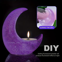 Moon Shape Candle Holder Resin Molds for DIY Candle Ornament Making