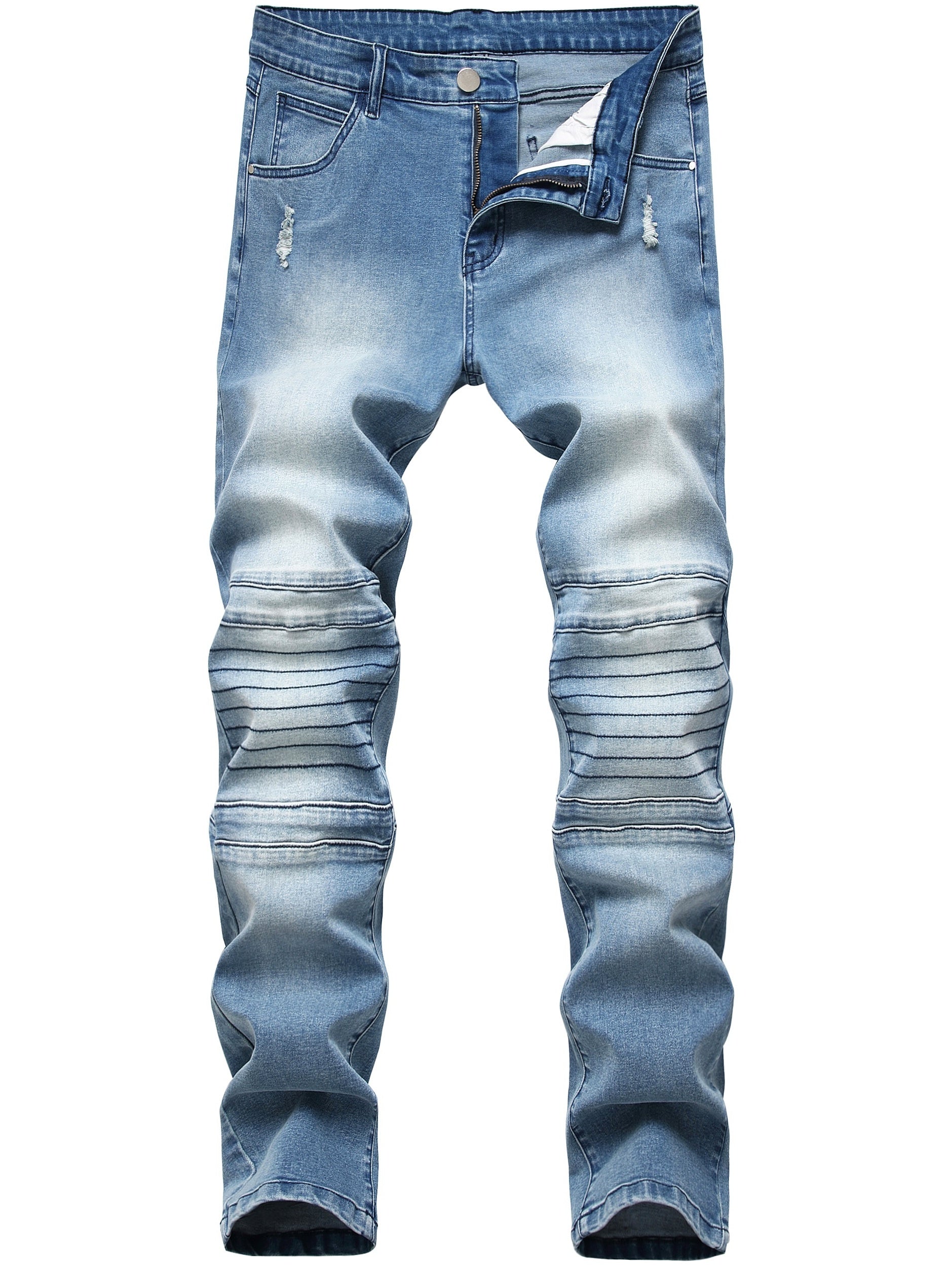 Men's Straight Slim Denim Jeans With Pockets