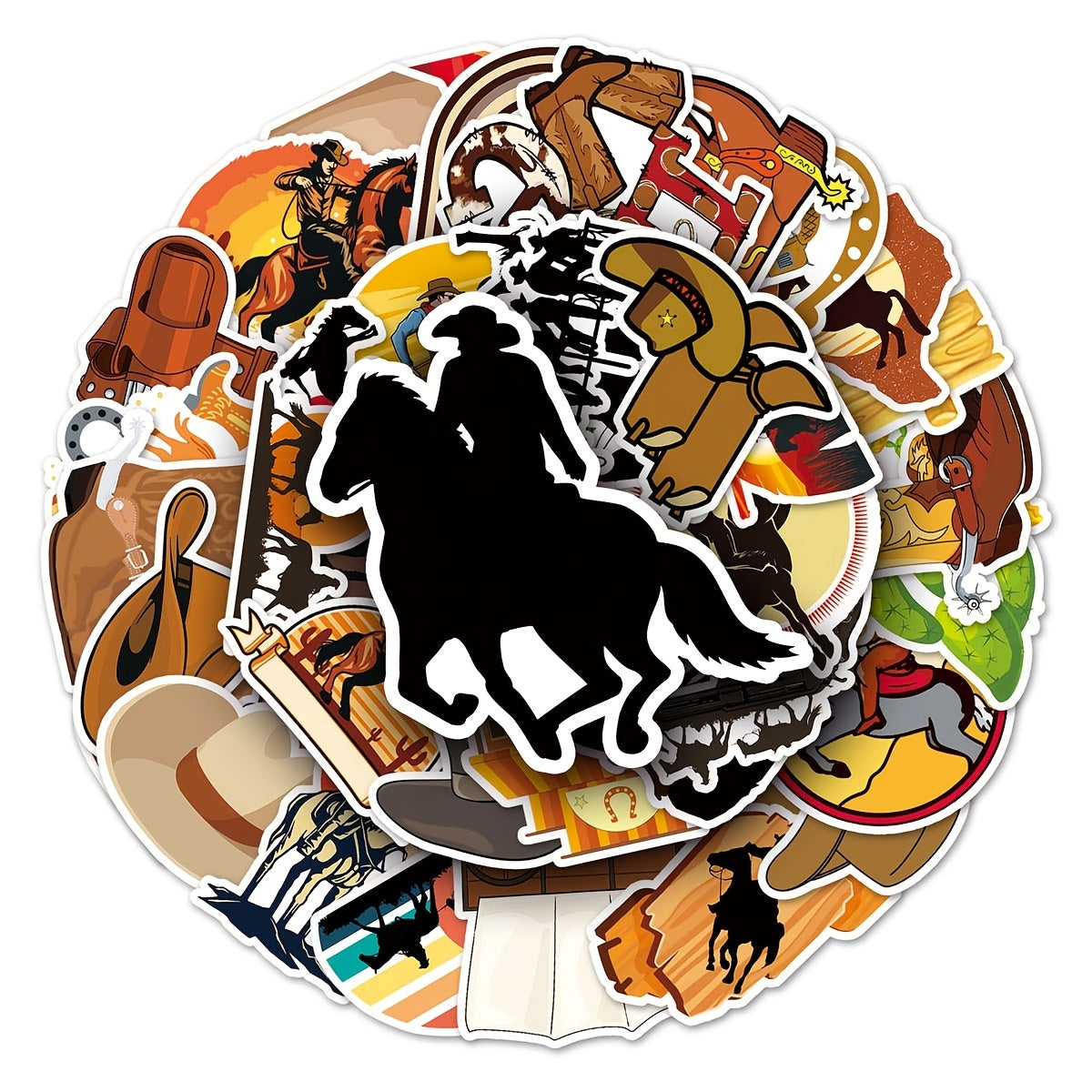 50pcs Western Cowboy Stickers for Motorcycles Laptops DIY Projects