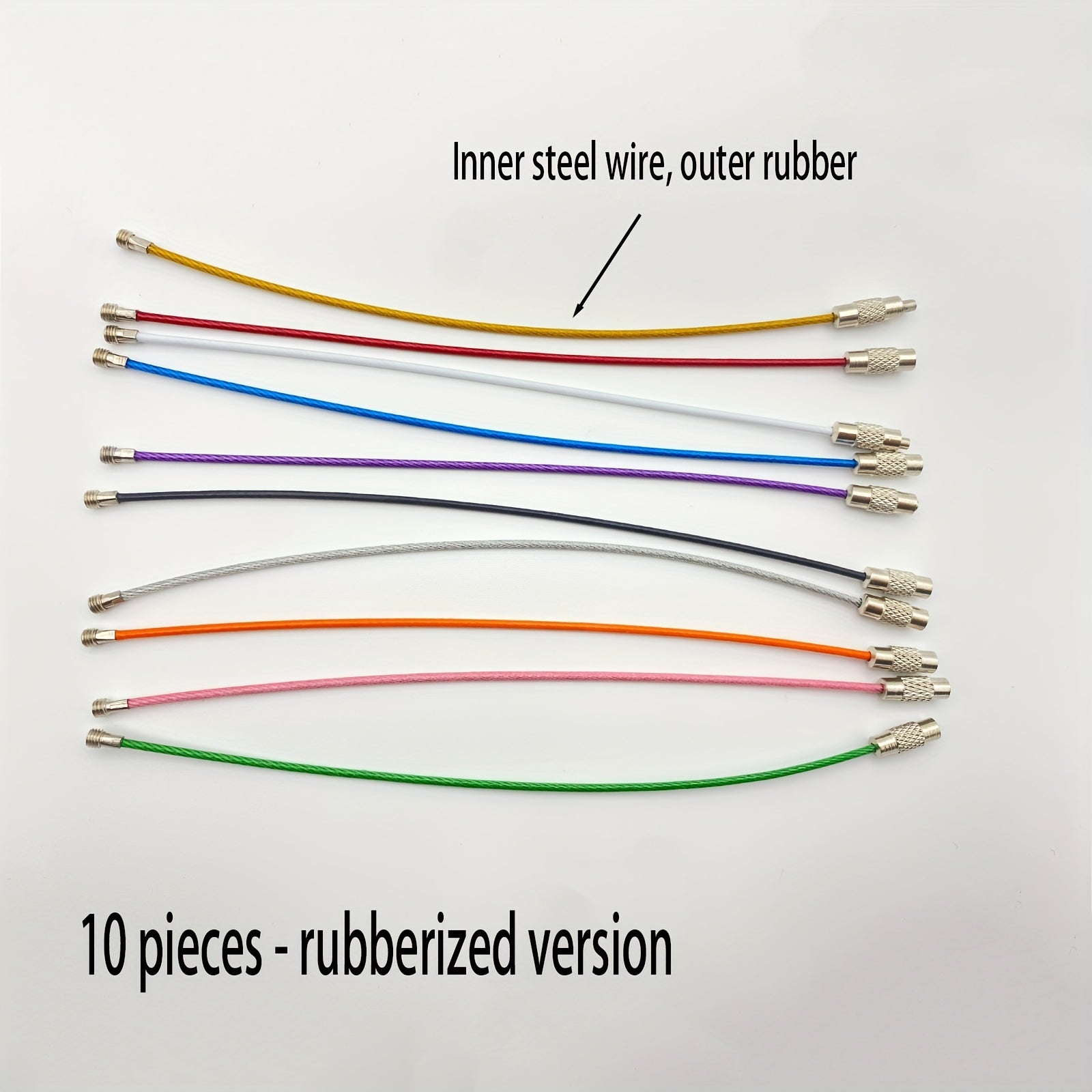 Colorful Stainless Steel Wire Keychains - Set of 23 for Outdoor Camping Travel