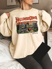 Halloween Town Print Sweatshirt for Women