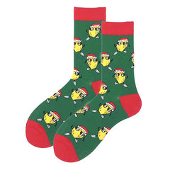 Men's Warm Cartoon Christmas Socks, Cotton, 1 Pair