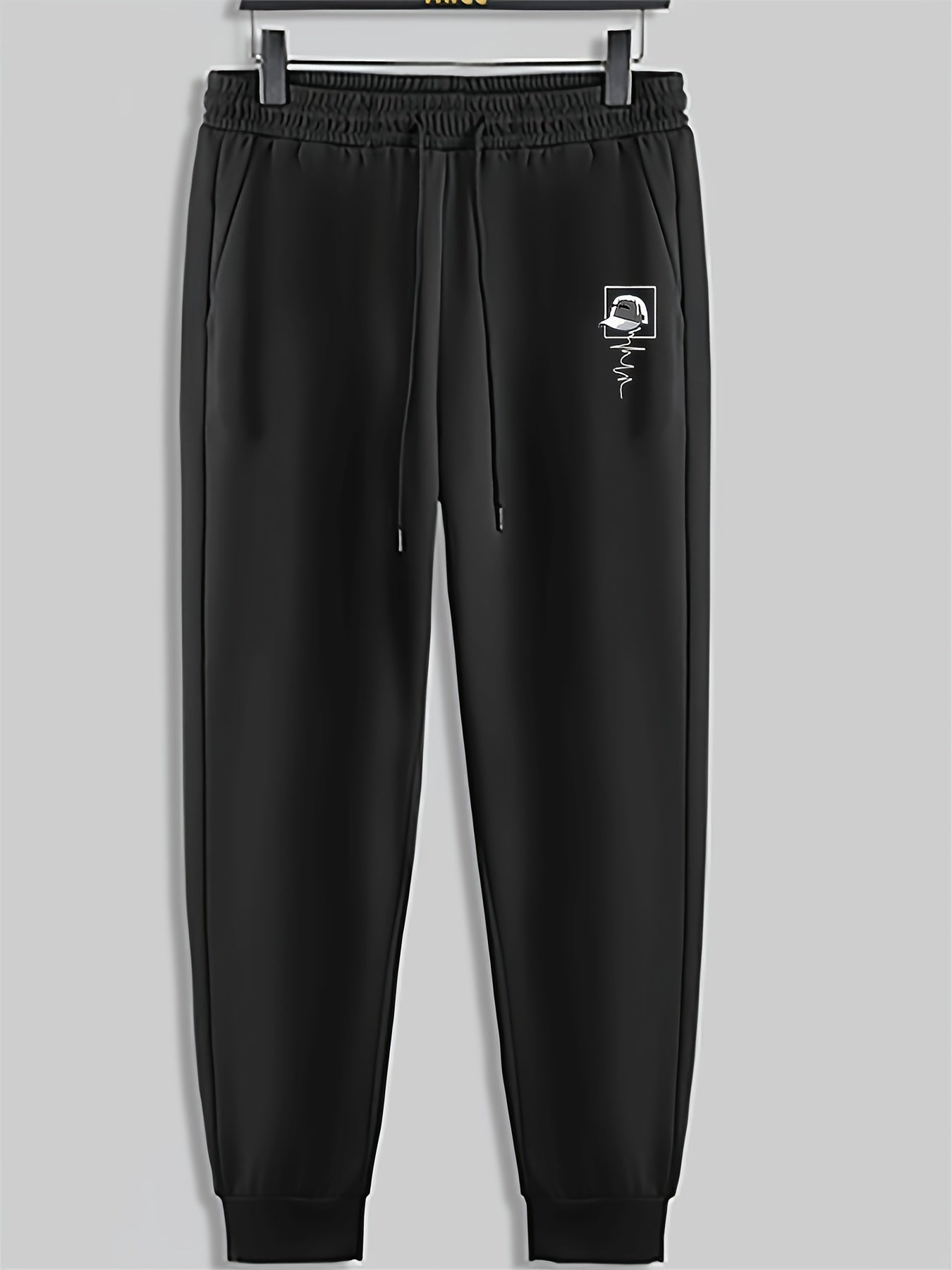 Hat Print Men's Pants Drawstring Sweatpants Casual Trousers Spring Autumn