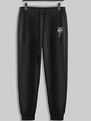 Hat Print Men's Pants Drawstring Sweatpants Casual Trousers Spring Autumn