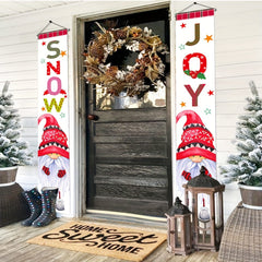 2pcs Christmas Porch Signs Merry Christmas Hanging Banners Holiday Home Decor