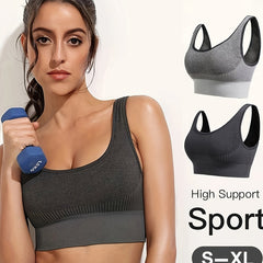 2pcs Seamless Wireless Sports Bras Comfy & Breathable Tank Bra