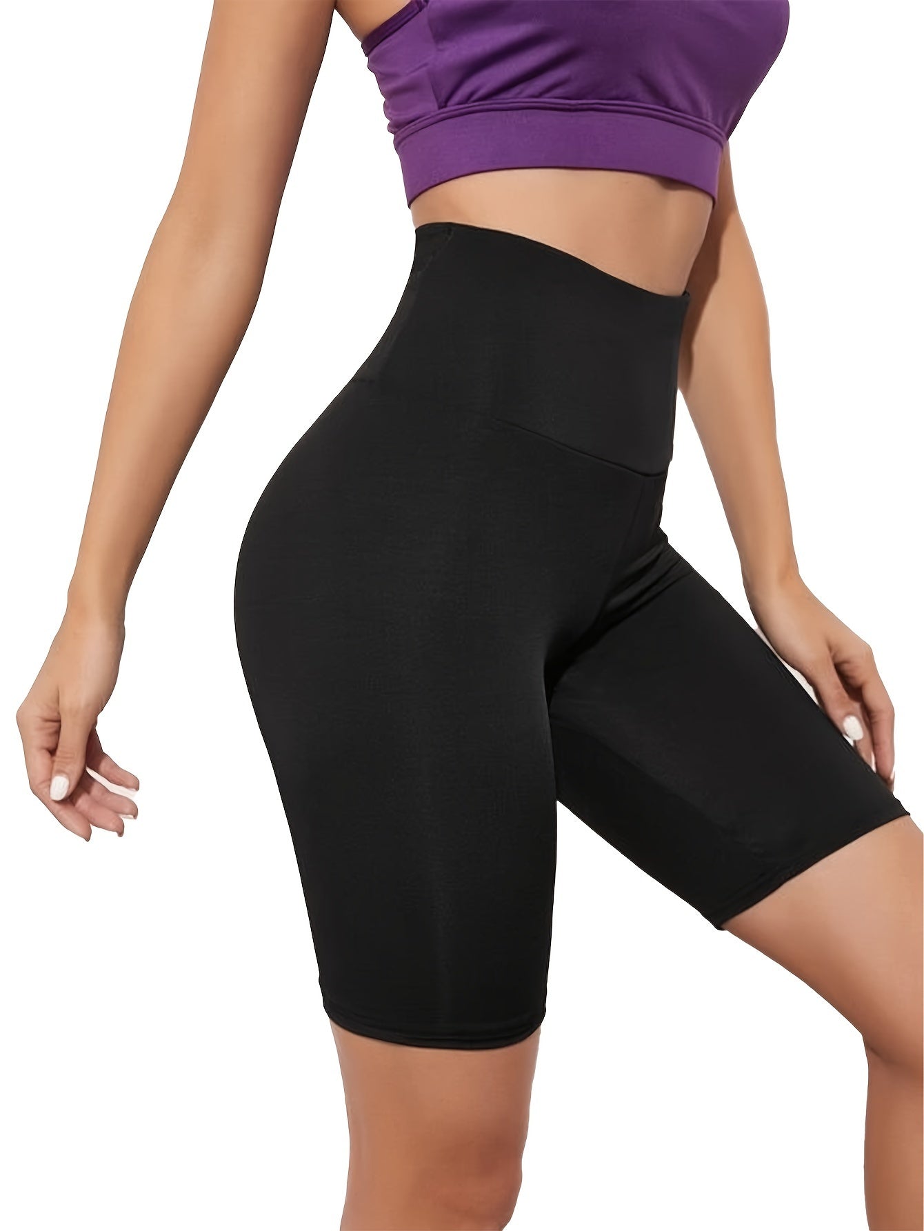 High Waist Sports Shorts Stretchy Fitness Running Sports Shorts