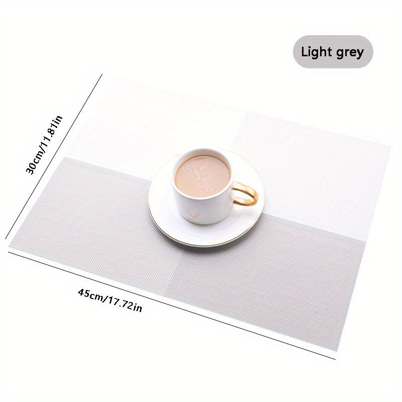 PVC Woven Placemats Washable Reusable Anti-fouling Table Mats Heat Insulatio