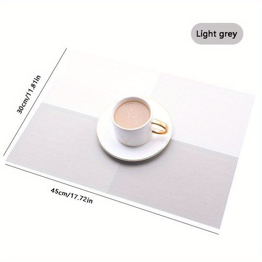 PVC Woven Placemats Washable Reusable Anti-fouling Table Mats Heat Insulatio