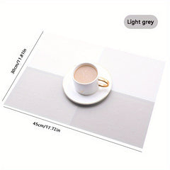 PVC Woven Placemats Washable Reusable Anti-fouling Table Mats Heat Insulatio