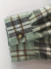 Plaid Print Button Up Hooded Shirt Coat
