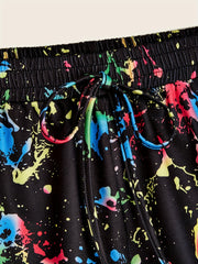 Graphic Print Drawstring Shorts for Women