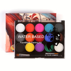 15-color Water Soluble Body Paint - Quick Drying Fluorescent Colors