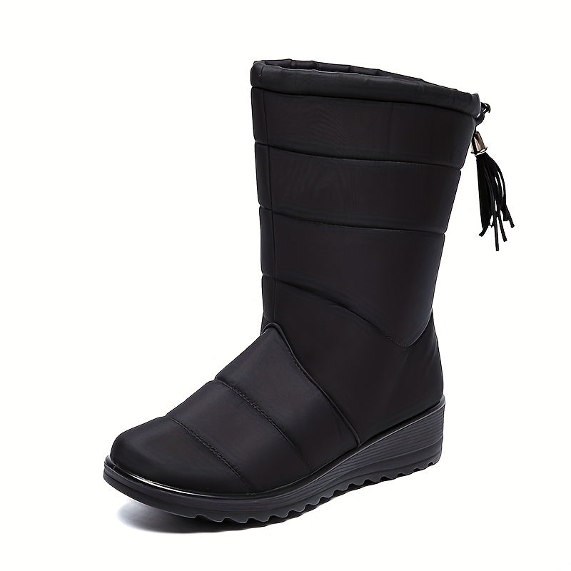 Women's Waterproof Wedge Snow Boots Plush Lined Comfortable Winter Boots
