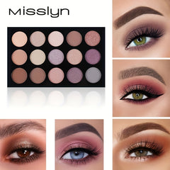 15 Shades Nude Eyeshadow Palette Natural Matte Shimmer Glitter Makeup