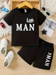 Boy's LITTLE MAN 2pc T-shirt & Shorts Set