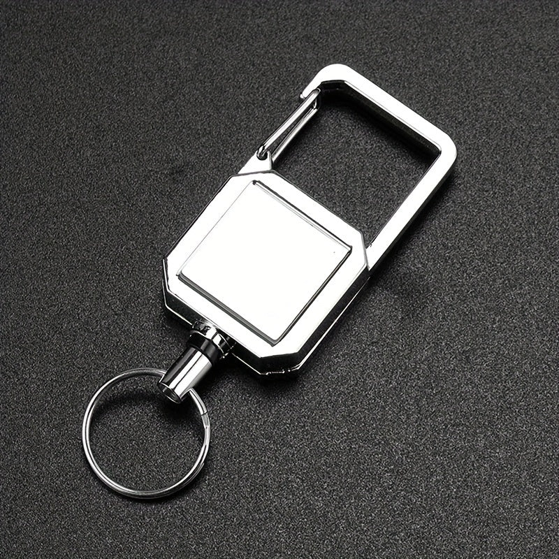 Steel Wire Rope Retractable Key Chain Carabiner Anti Lost Keyring