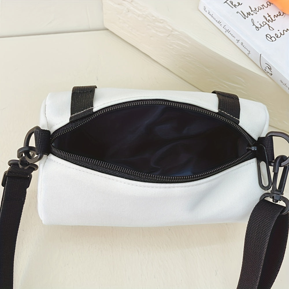 Casual Cylindrical Bag For Boys Outdoor Camping Hiking Travel Crossbody Bag
