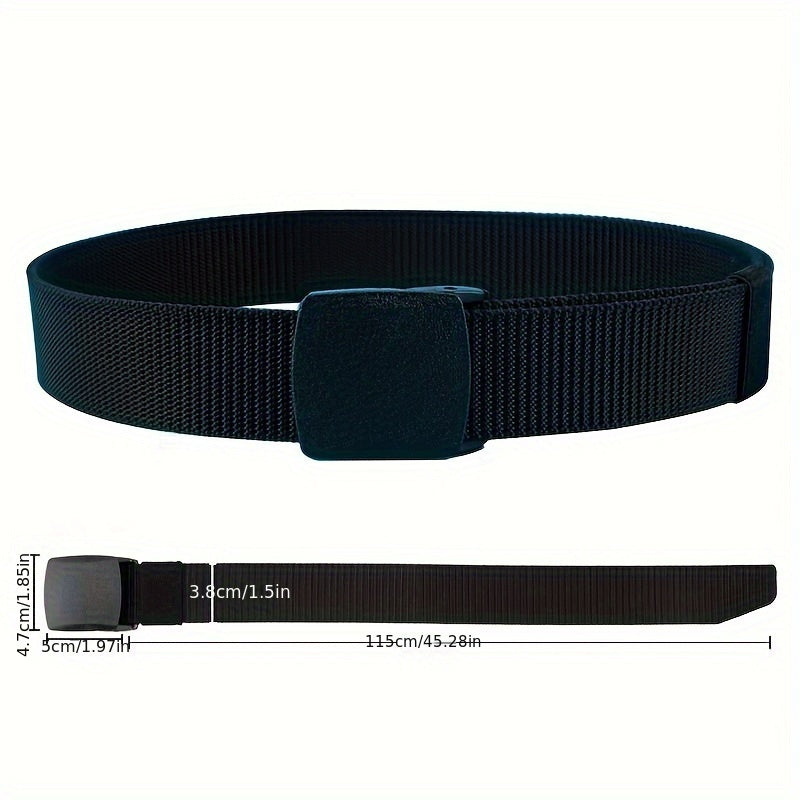 Nylon Canvas Belt with Plastic Buckle for Men and Women