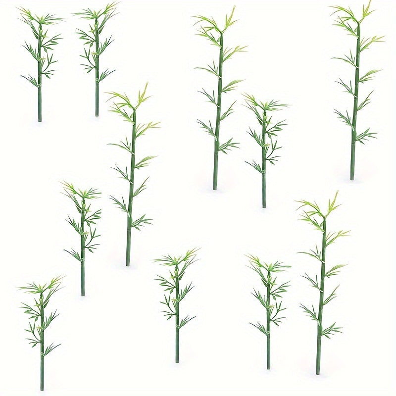 Green Plastic Bamboo Tree Home Decoration Model