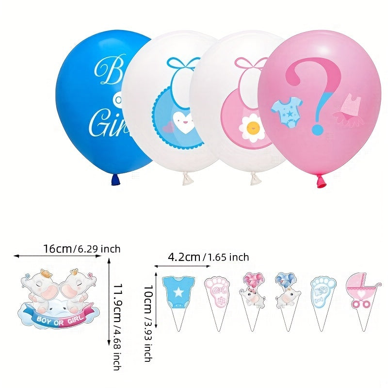 24pcs Gender Reveal Cake Insert Spiral Decoration Set