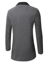 Men's Lapel Casual Button Trench Coat