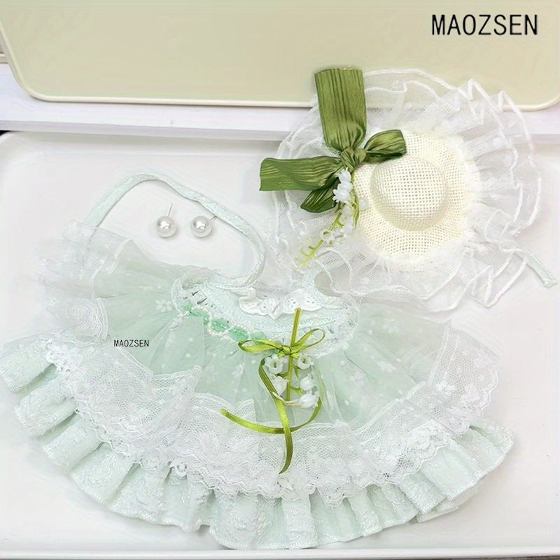 Green Princess Skirt Party Dress for 1/4 BJD Dolls