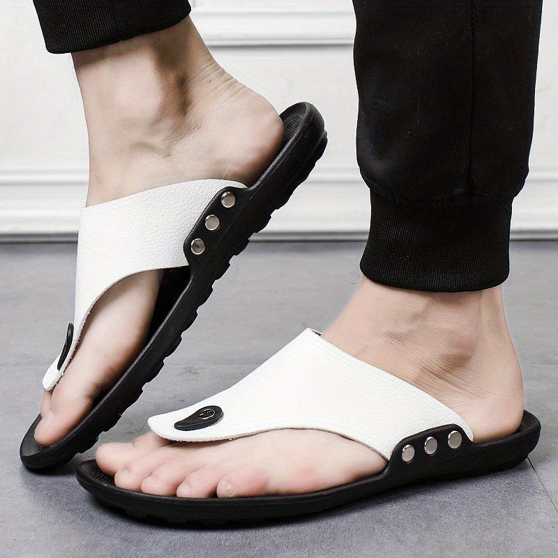 Men's Summer Beach Sandals Arch Support Non Slip Slide On Slipper