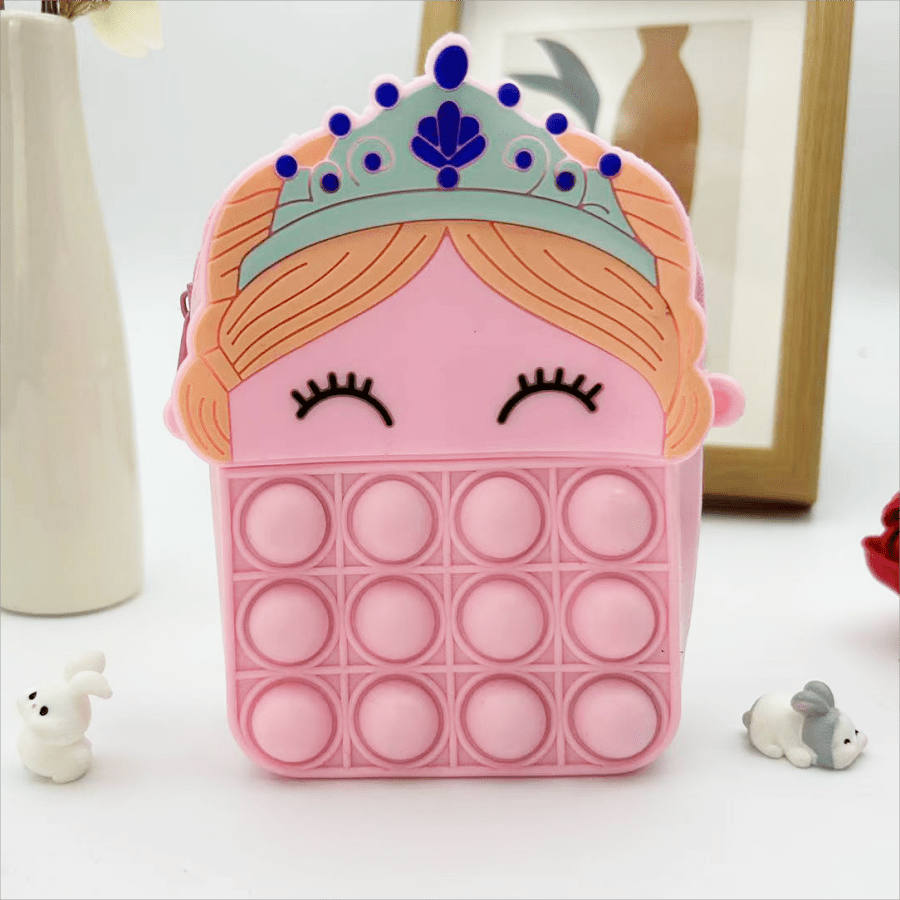 Girls Silicone Princess Crossbody Bag Shoulder Bag Coin Purse Wallet