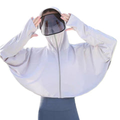 Women's Summer Sun Jacket with Hooded Lens Breathable Sunshade