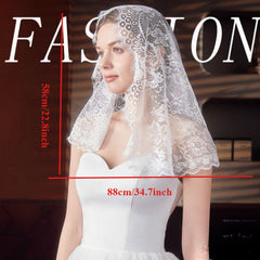 2pcs Bridesmaid Lace Veil & Ice Sleeve Set