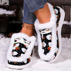 Women's Santa Claus Skate Shoes Plush Comfort Warm Flats