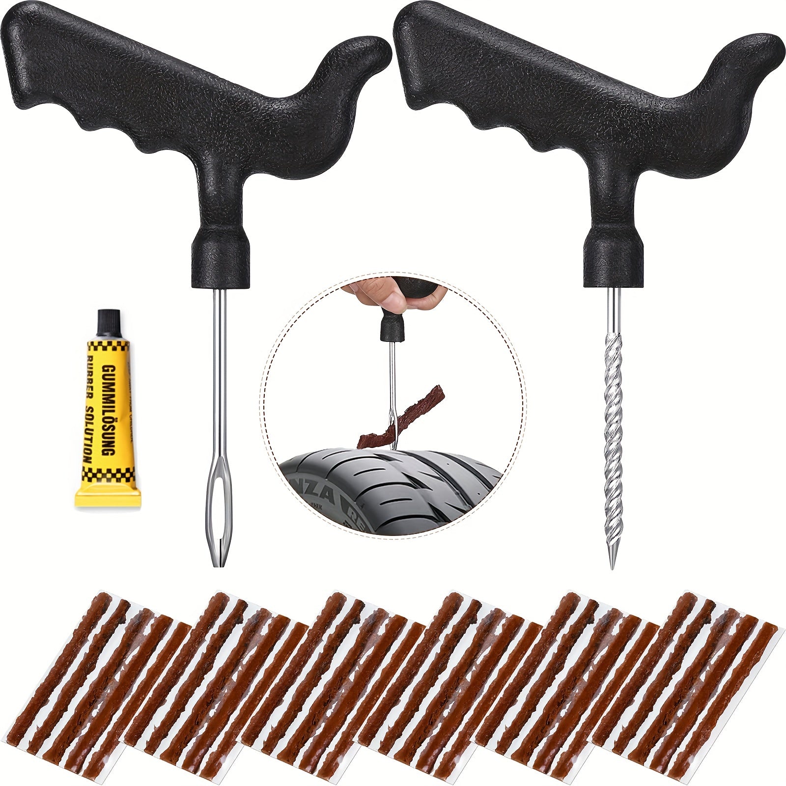 Tubeless Tire Repair Kit Auto Tire Plug Tool for Car Truck RV Trailer Punctures