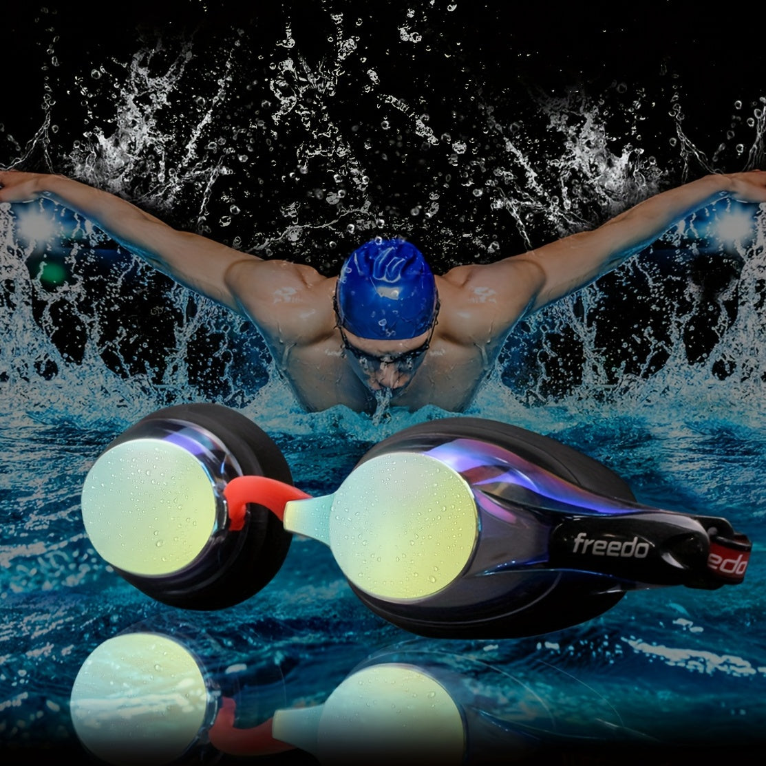 Professional Swimming Goggles Anti-fog Large Frame Soft Comfort