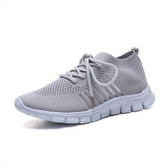 Women's Knitted Breathable Sports Shoes Lace Up Sneakers