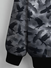 Flying Bird Pattern Print Boys Sweatshirt Long Sleeve Pullover Top