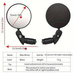 Bicycle Rearview Mirror Foldable Convex Mountain Bike Reflector Road Riding Bell